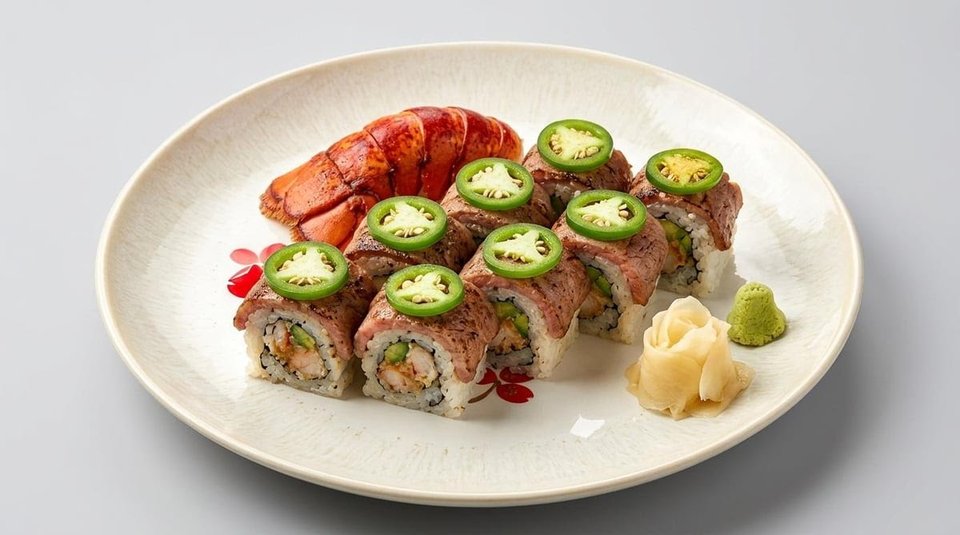 Chinese and Japanese dishes served in a sunny dining space.